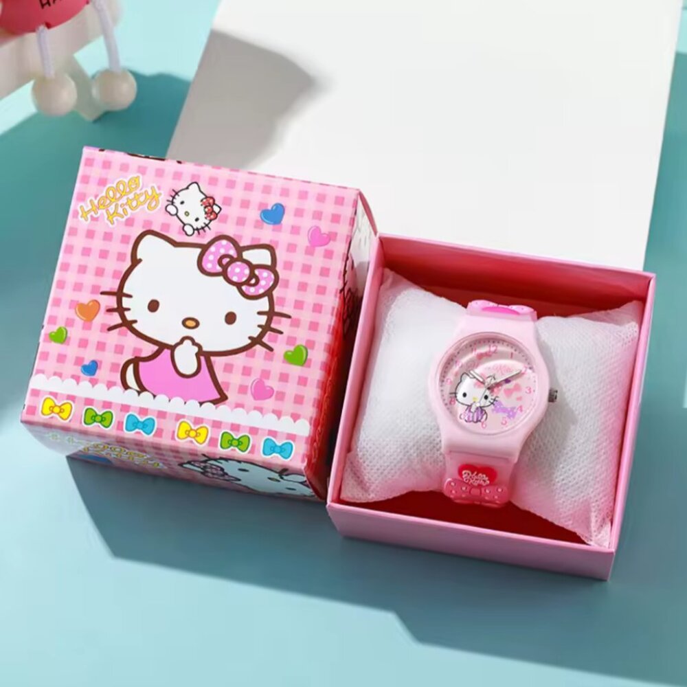 Hello Kitty Children Watches with box, pink.